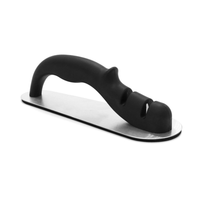 Kitchen Stainless Steel  Knife Sharpener Black Color With Non - Slip Steel Bottom